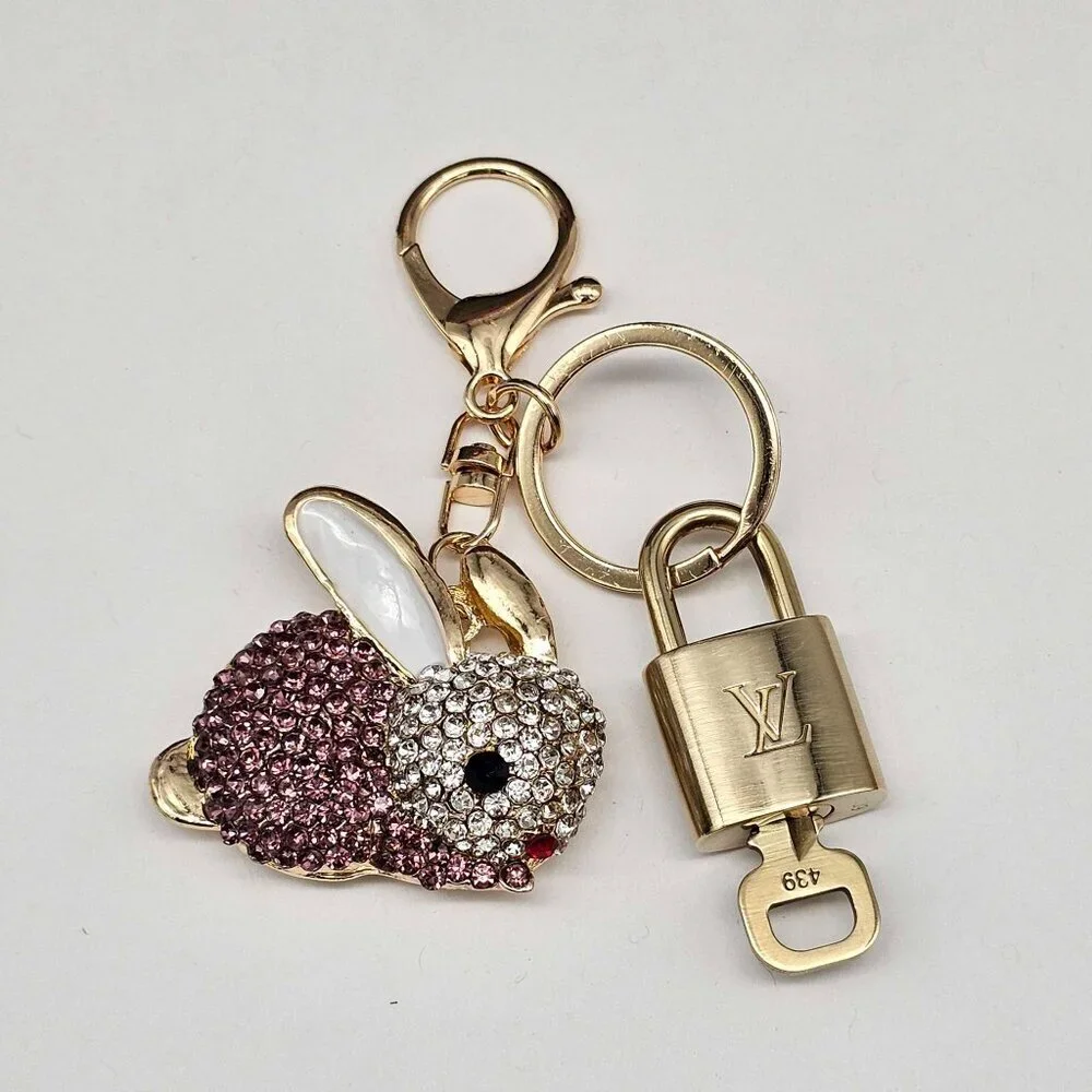 Louis Vuitton Gold Padlock 🔒 Key Set Authentic LV w/ Unbranded Rabbit Keychain